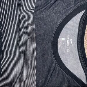 Nike Black and Gray Striped Short Sleeve Tee